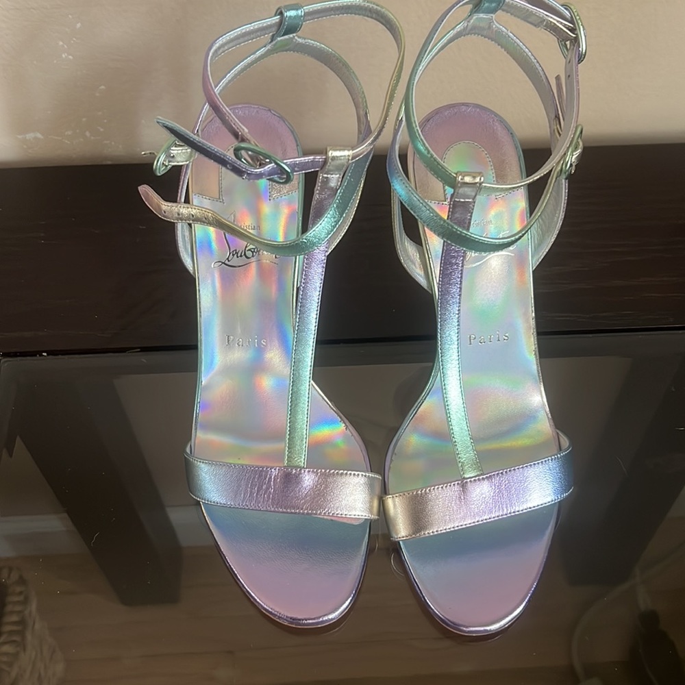 Christian louboutin 100 holograph t-strap sandals - Picture 2 of 6